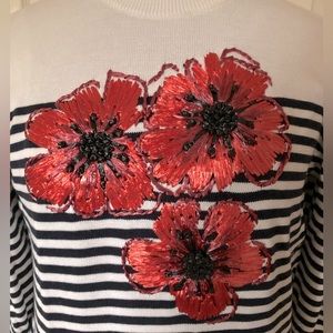 🛍️**SALE😻**Brooks Brother’s Beautiful Cotton Poppy and StripedTop. Size: M